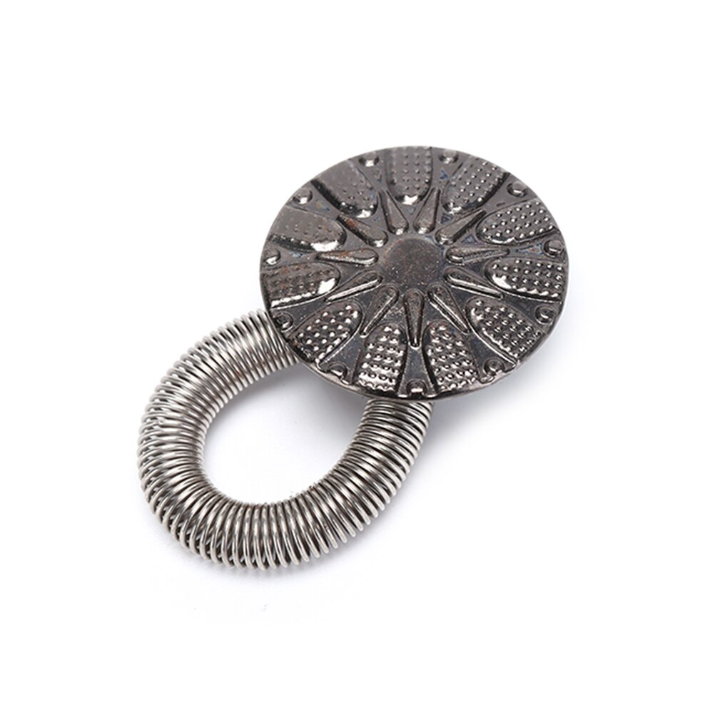 6 st/lot metall justerbar midjeförlängare byxor stretch knapp instant fix metall elastisk expander