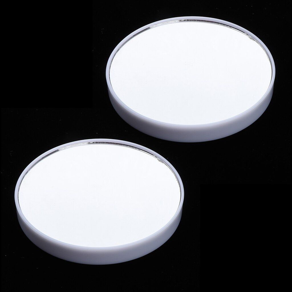 2 Stuks Muur Zuig Make Spiegels 10X Vergrootglas Mini Cosmetische Spiegels Zwart: White