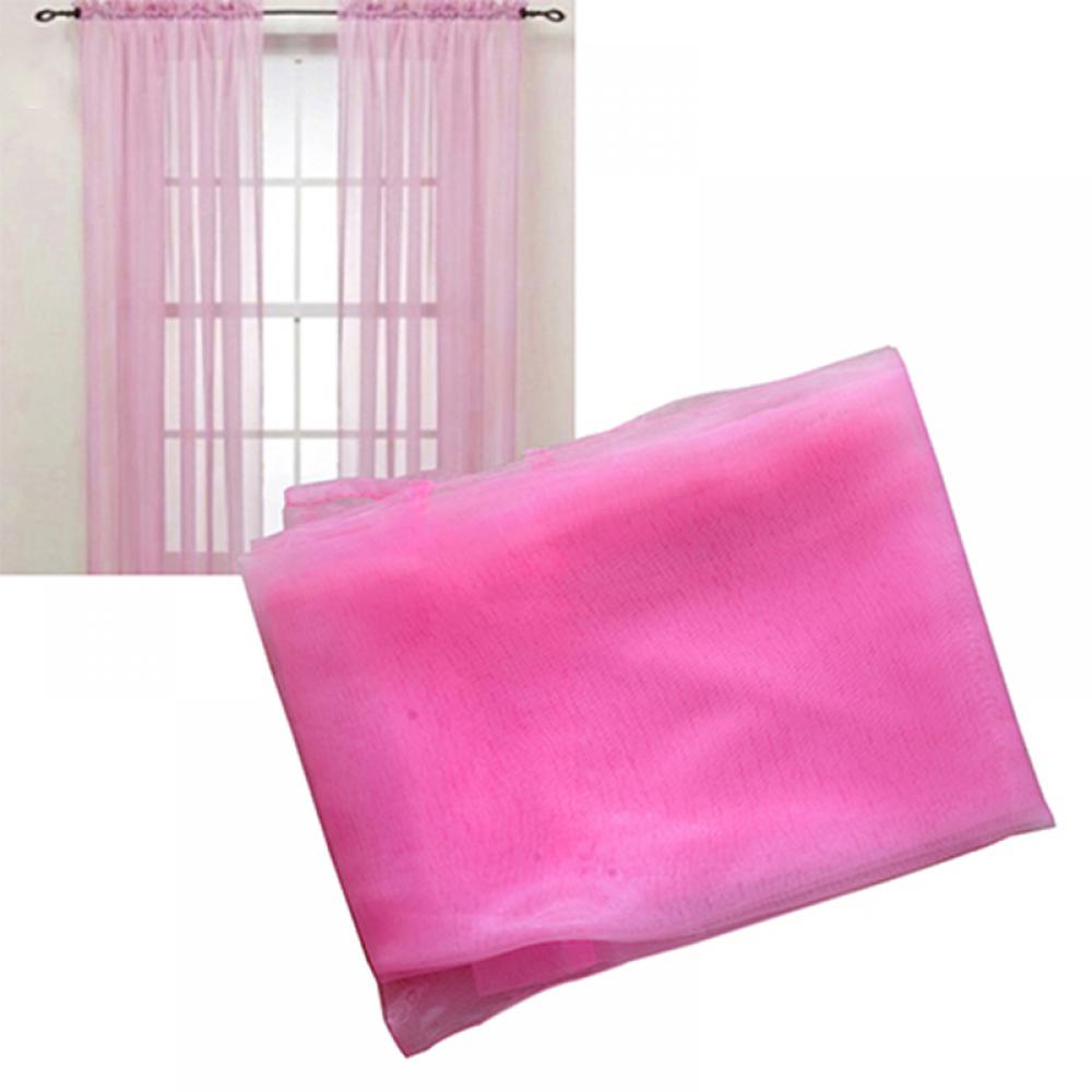 16 colori filato di vetro trasparente finestra mantovana tende bianche trasparenti soggiorno telecamera da letto finestra voilà tenda di tulle sulla asta: Colore rosa