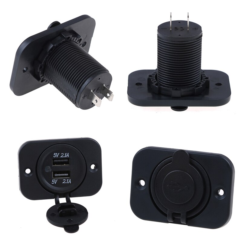 1 Pc 12V 5V Outlet 2.1A Dual 2 Usb-poort Oplader Sigarettenaansteker Splitter Voor Auto Auto Motorfiets vrachtwagen Boot Sigarettenaansteker Usb