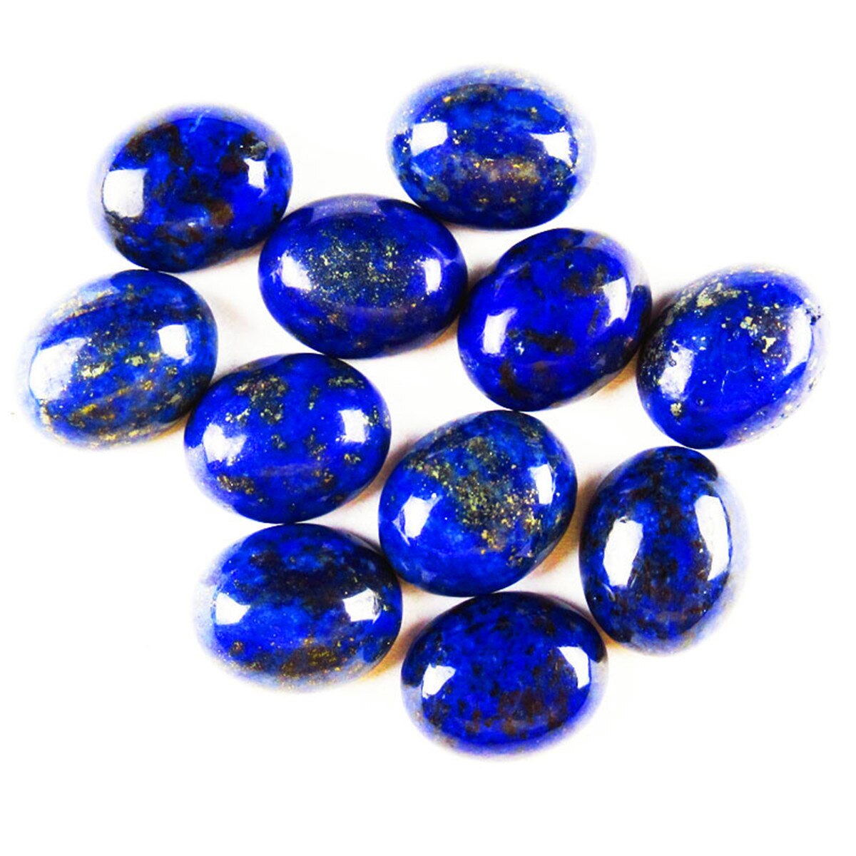 10Pcs 10X8Mm Lapis Lazuli Oval Cab Cabochon 6G