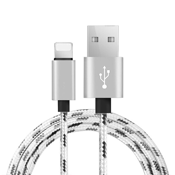 NOHON Nylon USB Lade Datenkabel Für Apple Für iPhone X 7 6 8 6S 5S Plus XS MAX XR Für iPad Mini 8 Pin Schnelle Lade Kabel 2M: Silber / 1m