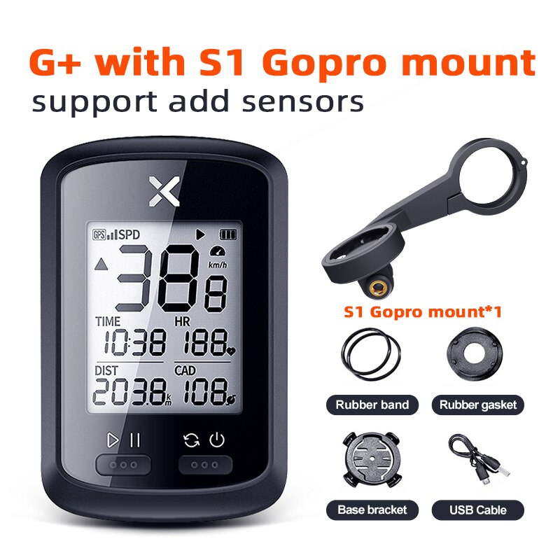 XOSS GPS Cycling Computer G Wireless Bike Speedometer Bluetooth Tracker Waterproof Road MTB Bicycle Accessories Speedometer: G plus with S1 mount