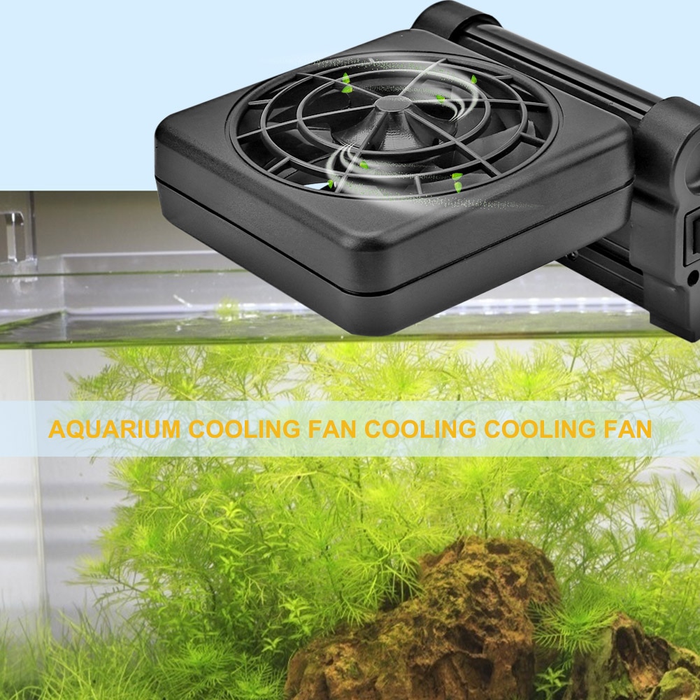 12v cooling fan mini clip on aquarium water plant fish reef coral tank temperature reduce Low Noise Chiller Marine Pond Cooler