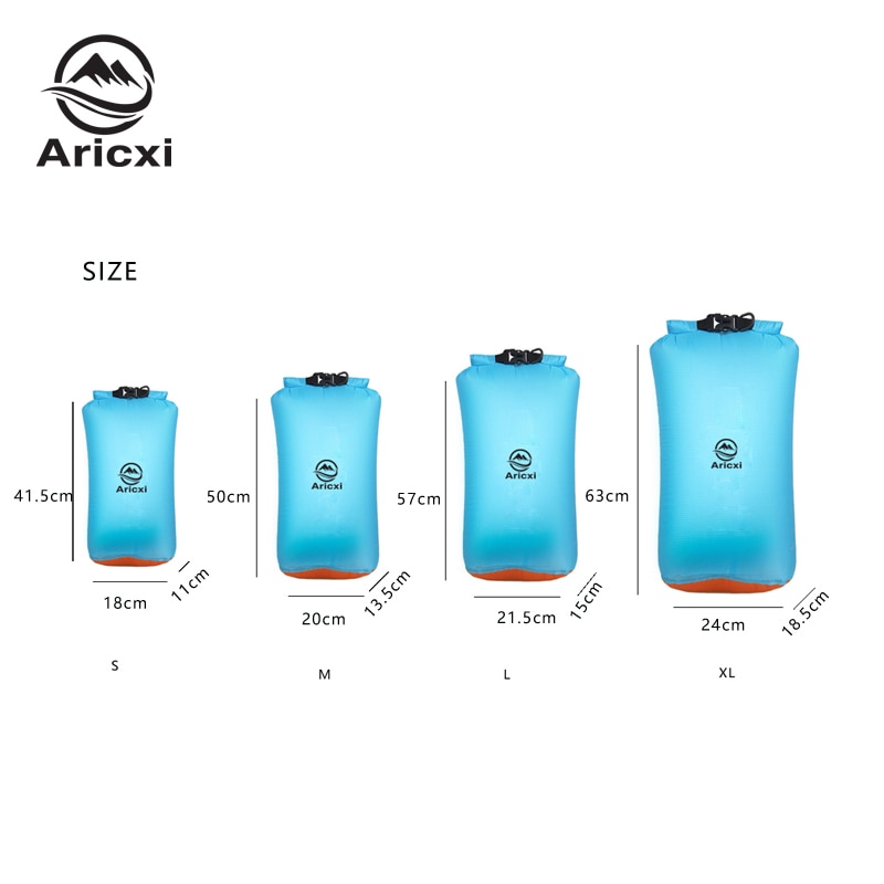 20D nylon revestido de silicone luz ultra Portátil À Prova D' Água ao ar livre Rafting Mergulho Dry Sack Bag Sacos De Natação para Rio Trekking