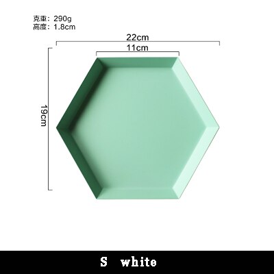 Coloré polygone bijoux plaque bureau combinaison plateau de rangement nordique géométrique diamant métal Hexagonal thé fruits bijoux plat: 5
