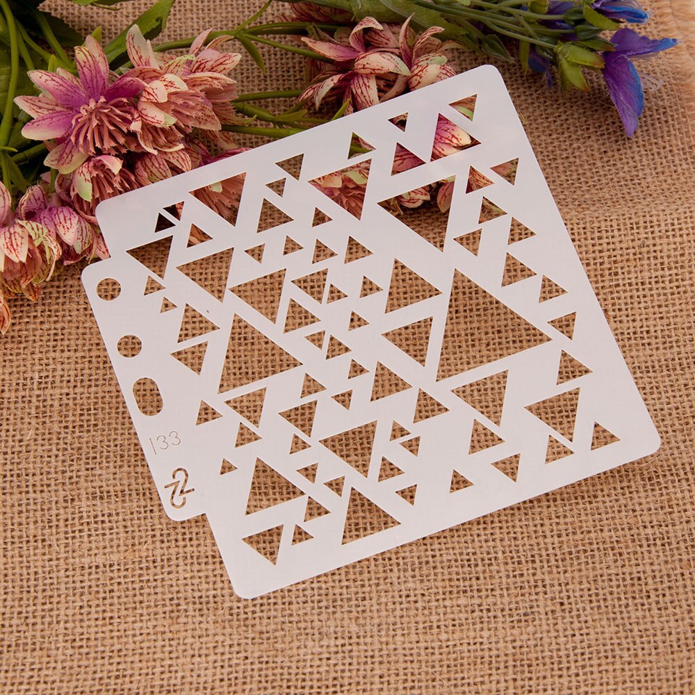 14.1cmx13cm Reusable Plastic Painting Templates Stencils Mold for Fabric, Scrapbook, Painting DIY Art Projects(Triangle) S133