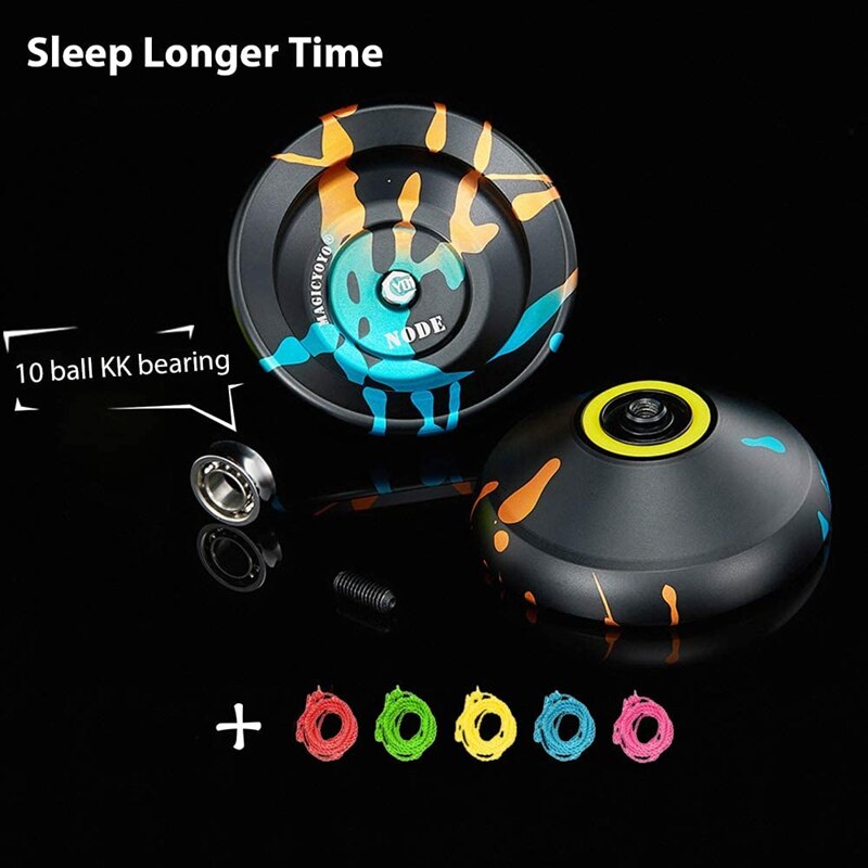 MAGICYOYO Unresponsive Yoyo,Y01 Node Yo-Yo Alloy Metal Yoyo KK Ball Bearing YoYo for Advanced Player+Bag+5 Yo-Yo Strings