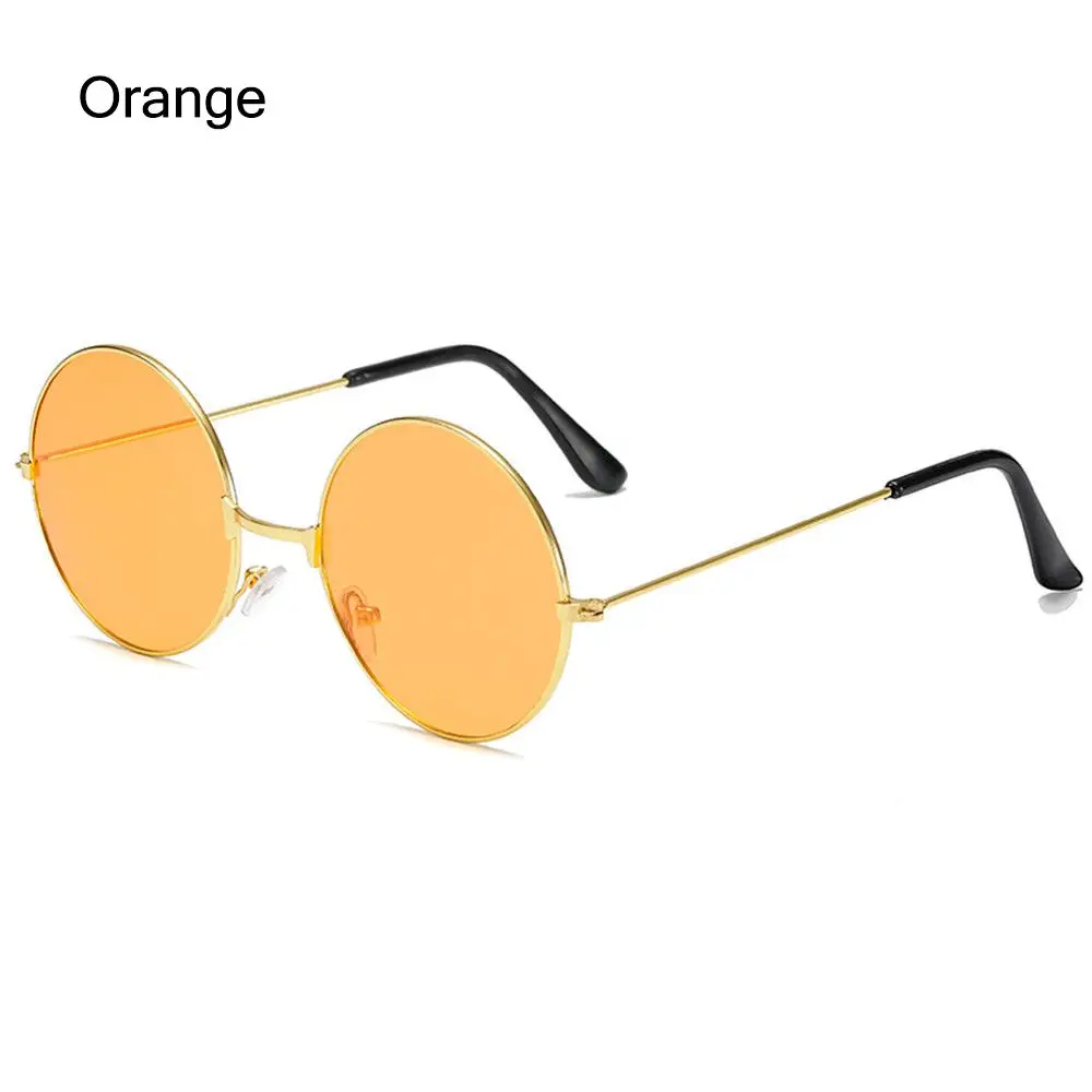Gafas de sol redondas estilo Hippie para hombre y mujer, lentes de sol circulares de Metal, estilo Retro, a la , para Disco, 2022: YELLOW