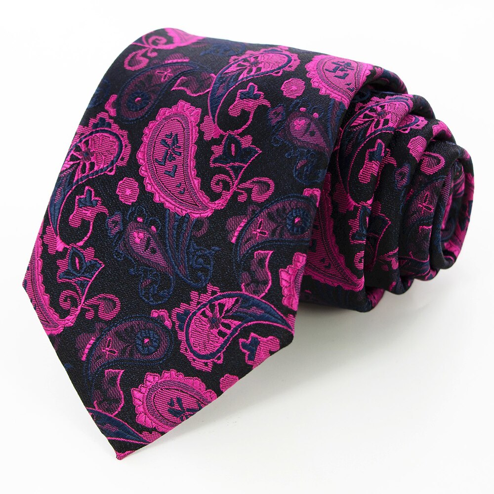 KAMBERFT Silk Mens Ties 8cm Floral Paisley Jacquare Woven Ties For Men Cravata Business Wedding Accessories: 05