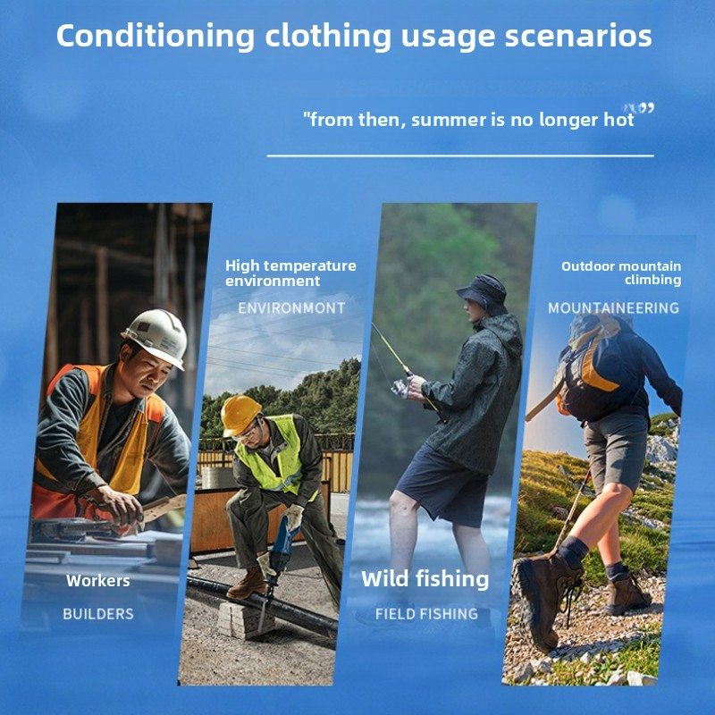 USB Air Conditioner Jacket Cooling Fan Skin Coats -15 ℃ Refrigeration Work Clothes Unisex Bicycle Camping Heat Protection Tops