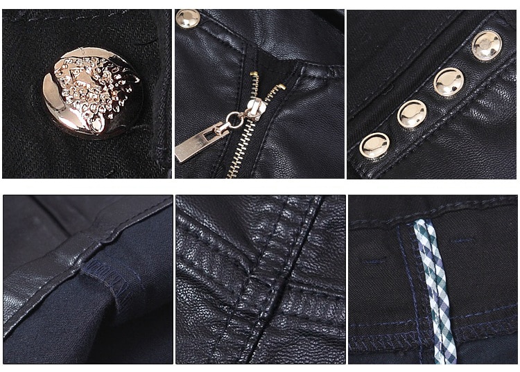 men leather pants slim fit skinny jeans motorcycle trousers size 28-36 B104