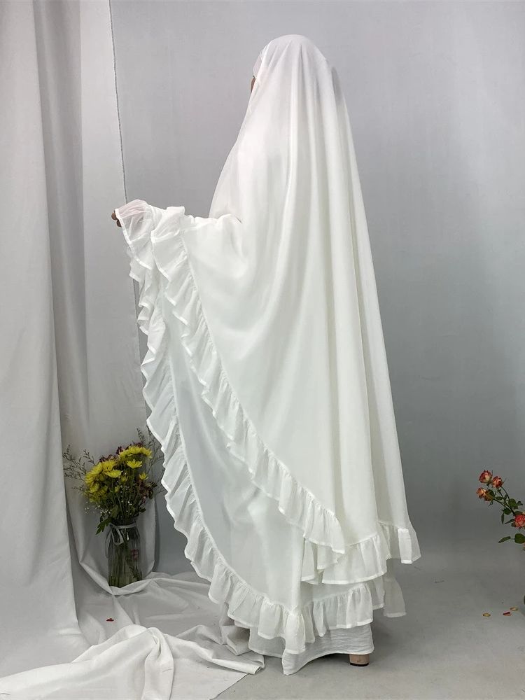 Ramadan solid khimar abaya dubai niqab turkiet arabisk muslim turban hijab islam bönekläder för kvinnor djellaba musulmans femme