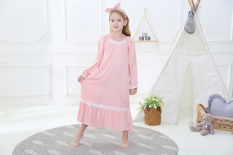 100% Zacht Katoen Borduren Pyjama Voor Meisjes Korte Mouw Night Jurk Paleis Prinses Nachtjapon Kinderen Zomer Nachtkleding