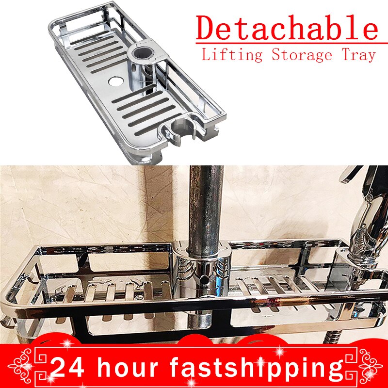 RecabLeght Detachable Bathroom Shower Shelf Rectangle Storage Holder ABS Plastic Bathroom Accessories Organizer Tray For Shampoo