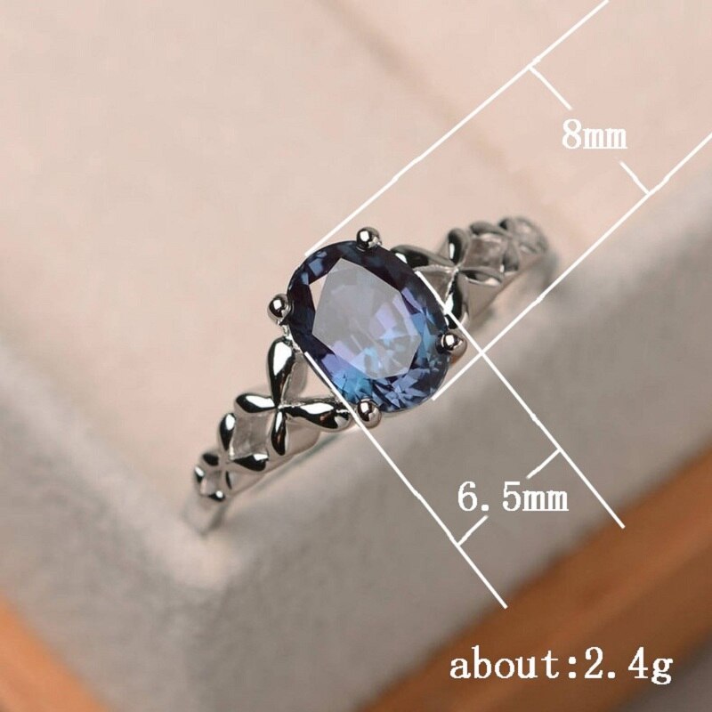 Simple Dames Engagement Ring Met Blauwe Zirkoon Elegante Trouwringen Sieraden Valentijnsdag Anniversary
