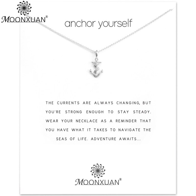 Dogeared Touw Anker Jezelf Choker Gold Verklaring Ketting Sieraden Ketting Vrouwen Collares Colar Kolye Collier Ketting Bijoux: N-Anchor-W-Sliver