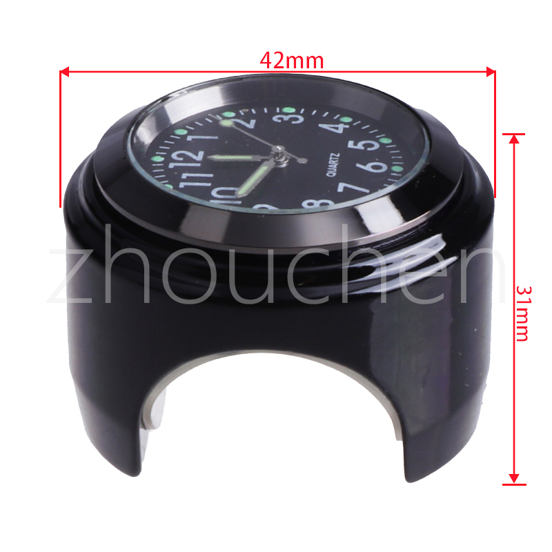 Motorrad Fahrrad uhr Chrom wasserdicht Motor- lenker halterung Quarzuhr Aluminium Leucht uhr Motor- accessori