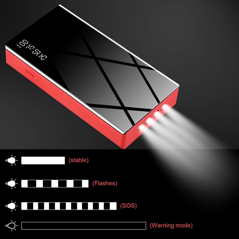 Car Jump Starter, 600A Peak 12V Output Portable Battery Booster for Below 3.0 L Engine, with Clamp, Flashlight