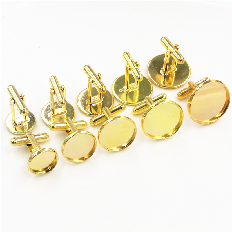 10 sztuk/partia 10mm 12mm,14mm,16mm,18mm,20mm, 6 kolory Plated miedzi spinki baza spinki do mankietów Link ustawienia Cabochon Cameo baza