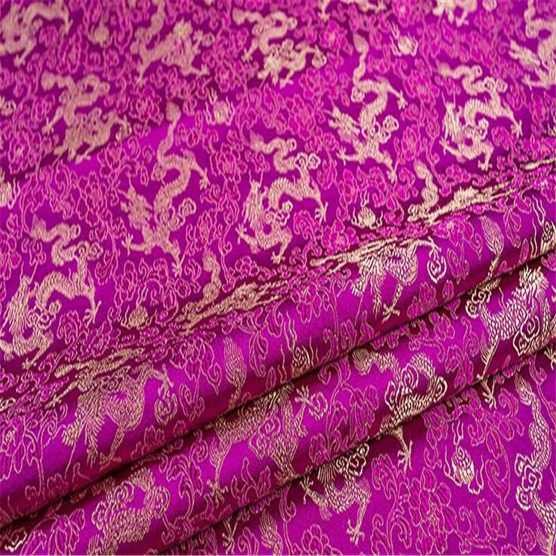 Brokade polyester stof små drager klassisk mønster bedste jacquard stof til kinesisk cheongsam: 4 rose rød