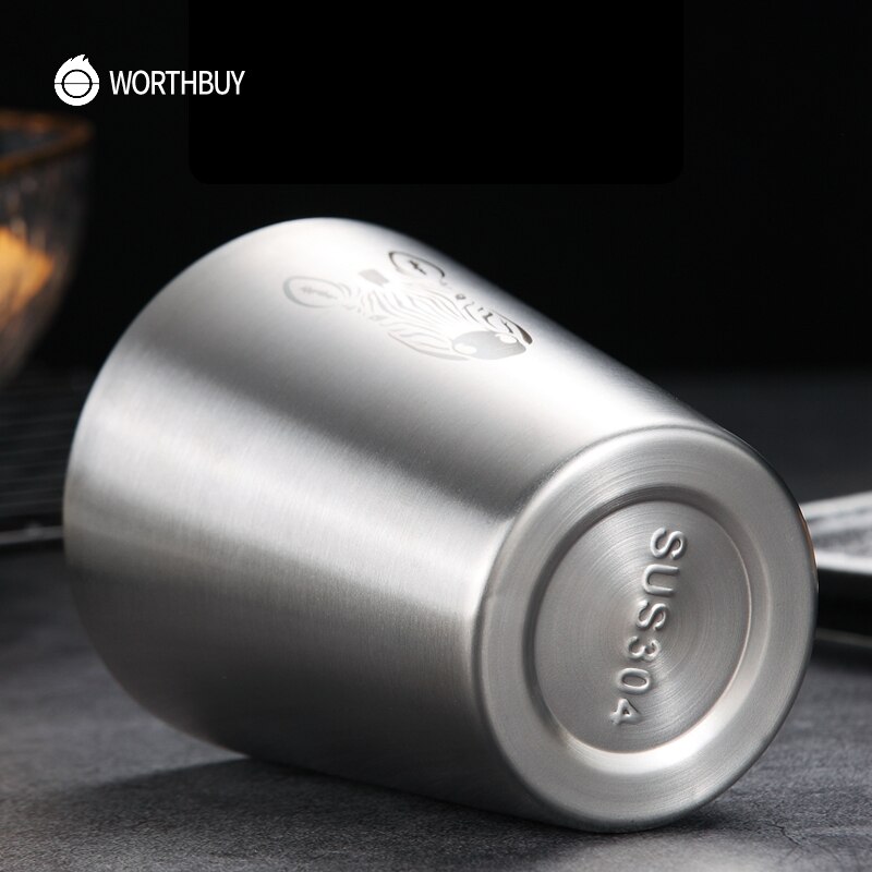 WORTHBUY Nette Muster Bier Becher 18/8 Edelstahl Bier Tasse Kaffee Becher Mit Doppel Wand Küche Drink Für Kinder Wasser Becher
