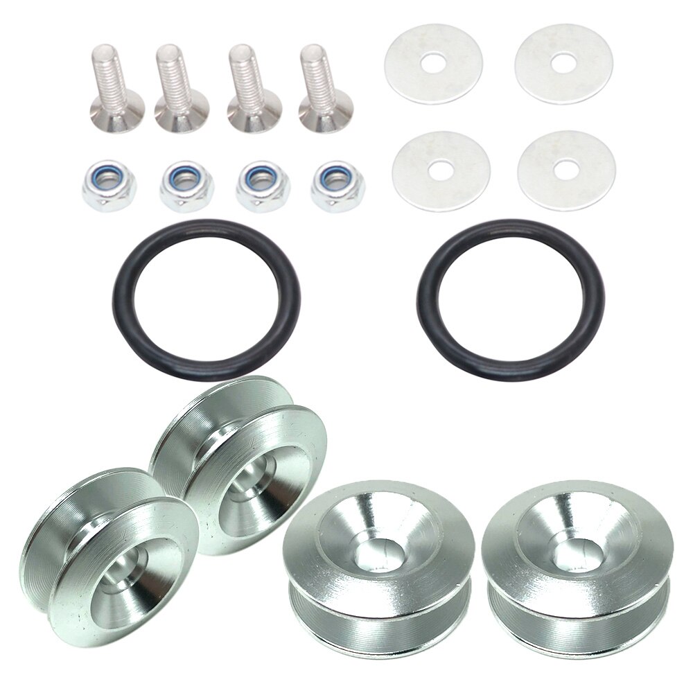 Universal Aluminum Bumper Quick Release Fasteners Fender Washers: Silver