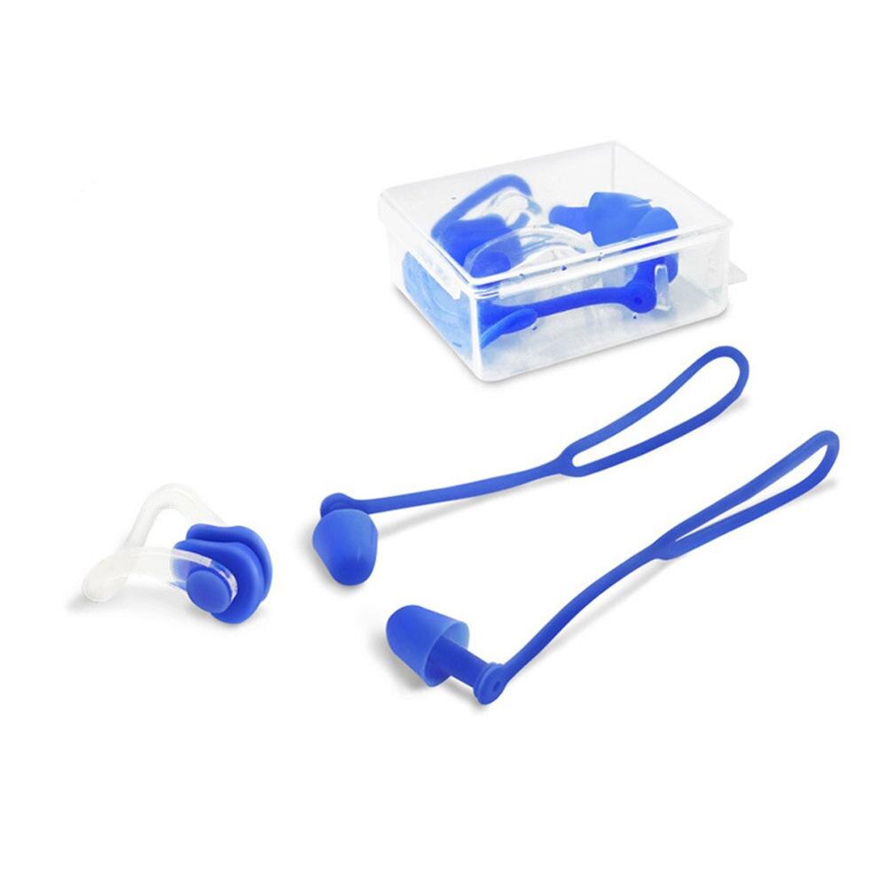 Svømmende ørepropper vanntett neseklips forhindrer vannstøyreduserende øreplugg mykt silikon svømmetur