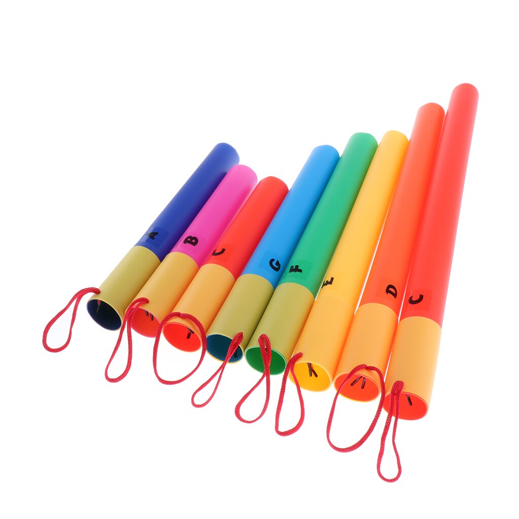 Tubos de percusión de 8 notas para enseñanza de música Orff, iluminador Musical para bebé