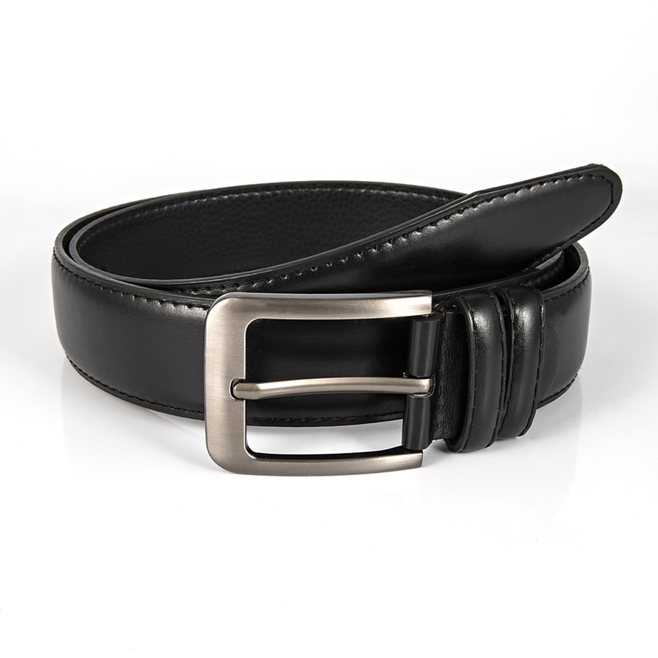 Square Buckle Black Business Belt Men's Belt: Default Title