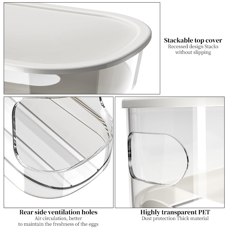 Estante para huevos de desplazamiento automático, soporte para huevos de cocina, caja de almacenamiento, cesta para huevos, contenedor, organizador, dispensador de huevos para refrigerador enrollable