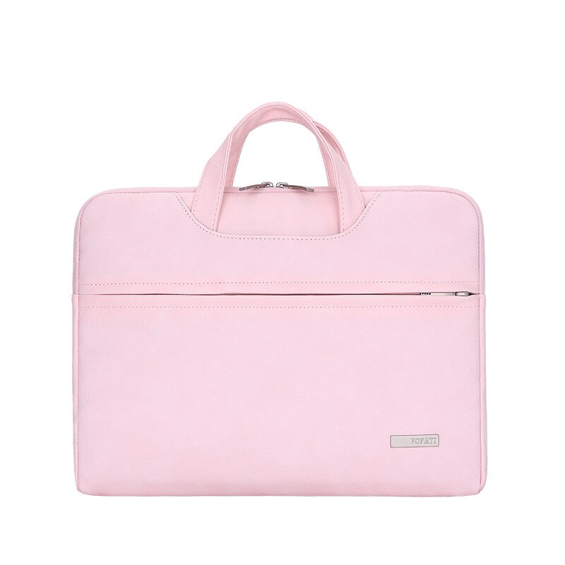 Kissyenia PU Leather Waterproof Laptop Briefcase Men Women 14inch Computer Bag Flight Shoulder Bag Business Travel Laptop KS1343: Pink-14inch