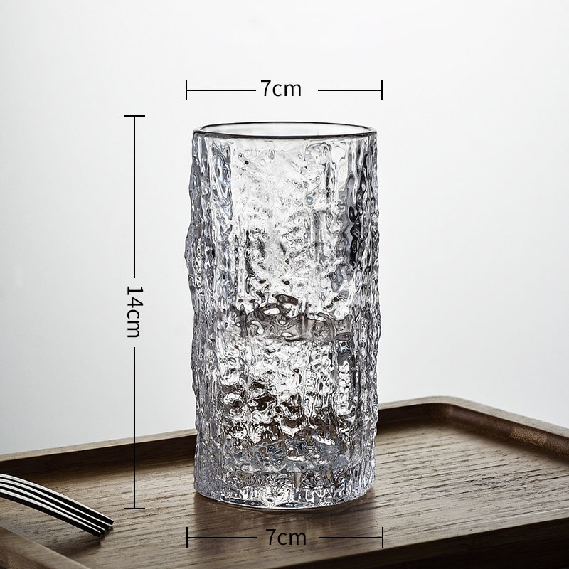 Glacier Texture Crystal Wine Glasses Nordic Modern Golden Stroke Colorful Bar Restaurant Cocktail Glass Home Drinkware: 7x14cm-A