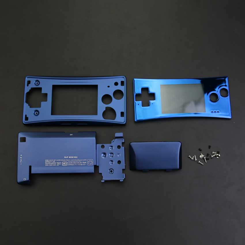 Yuxi Oem Metalen Behuizing Shell Case Vervanging Voor Gameboy Micro Gbm Voorkant Faceplate Cover Terug Holder W/Schroef: Blauw