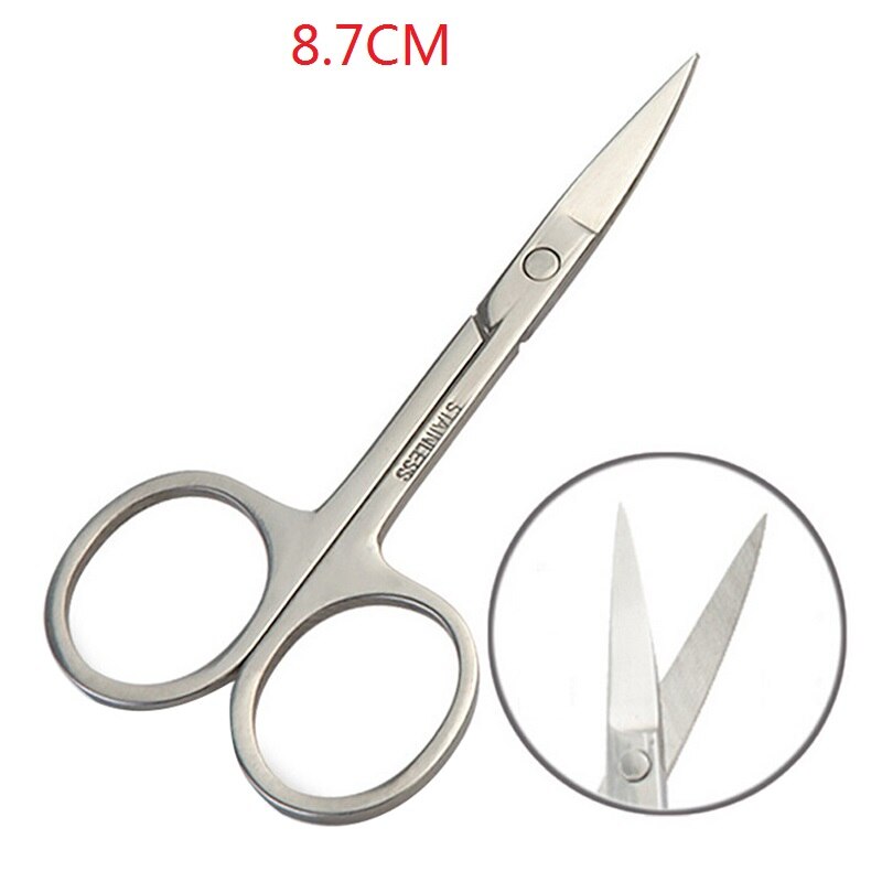 Tijeras pequeñas de acero inoxidable para manicura, pinzas para cortar el pelo de la nariz y las cejas, 1 unidad: 1