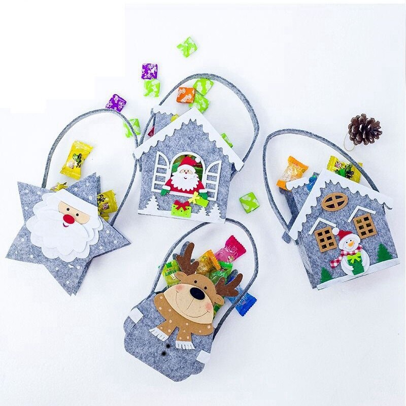 Neue Jahr Weihnachten Dekoration Süssigkeit Kleine Trage Tasche Filz Tuch Lagerung Taschen Einkaufen Einkaufszentrum Wohnkultur Süssigkeit Tasche Anhänger