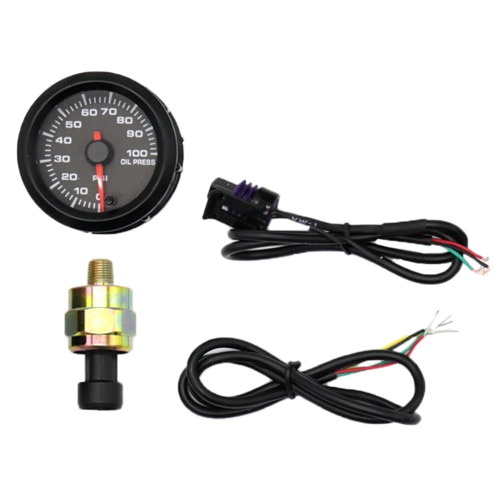 Öl Manometer + Sensor Digital LED DC 12V 52mm 0-100psi für Universal- Auto