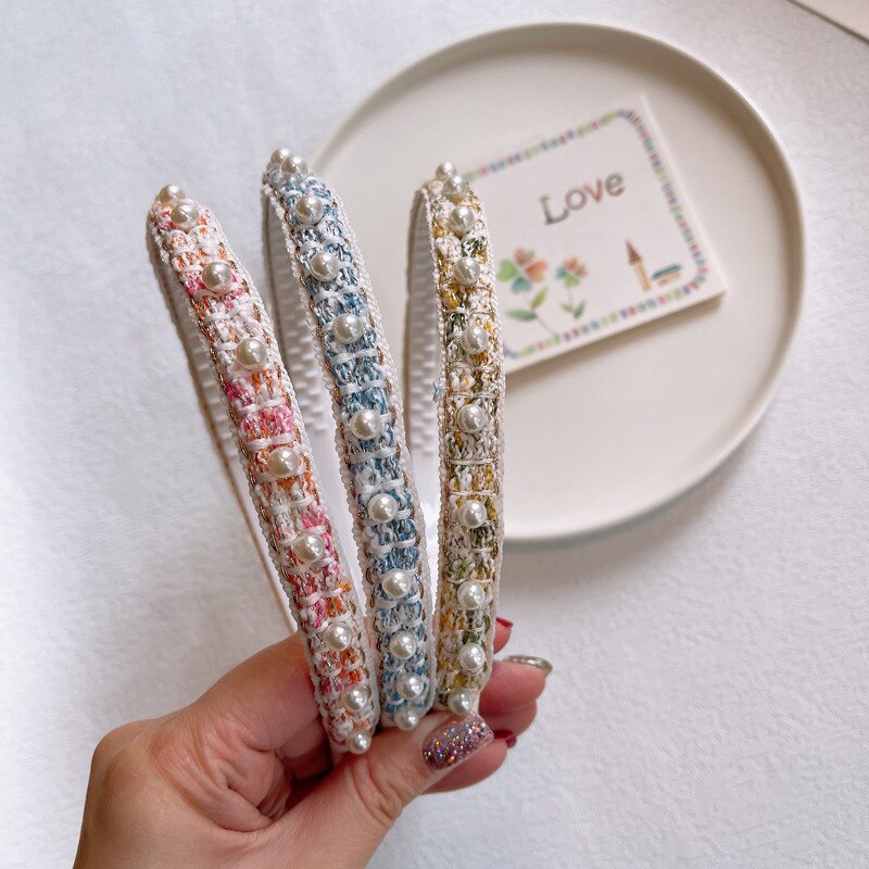 Zoete Parel Haarbanden Voor Meisjes Antislip Dunne Hoofdbanden Met Tanden Kinderen Hoofd Hoepel Dagelijks Crown Hoofddeksels Accessoires