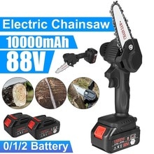 88V 800W Electric Chain Saw Cordless Electric Chainsaws Pruning Tool One-handed Garden Tool Rechargeable Woodworking Tool