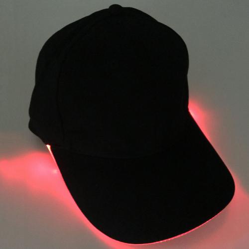 Sombrero Color sólido LED luminoso sombrero de béisbol de Navidad gorra de pico al aire libre ropa accesorio para el sombrero de amigo: Black Pink Light