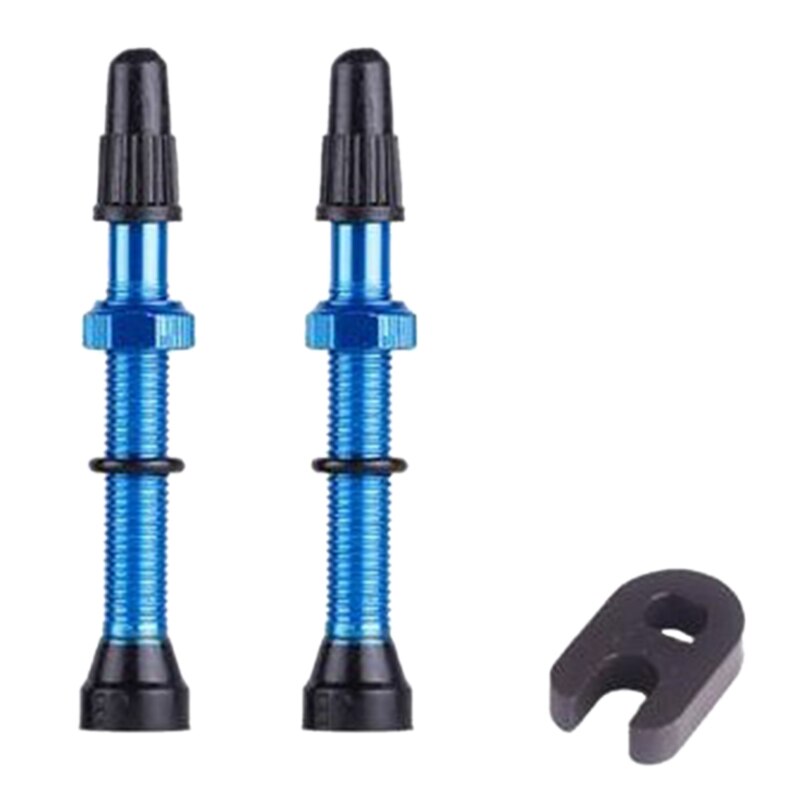 1 paar fiets 60mm presta ventielen voor racefiets tubeless banden messing kern legering stuurpen tubeless kit compatibel: Roze