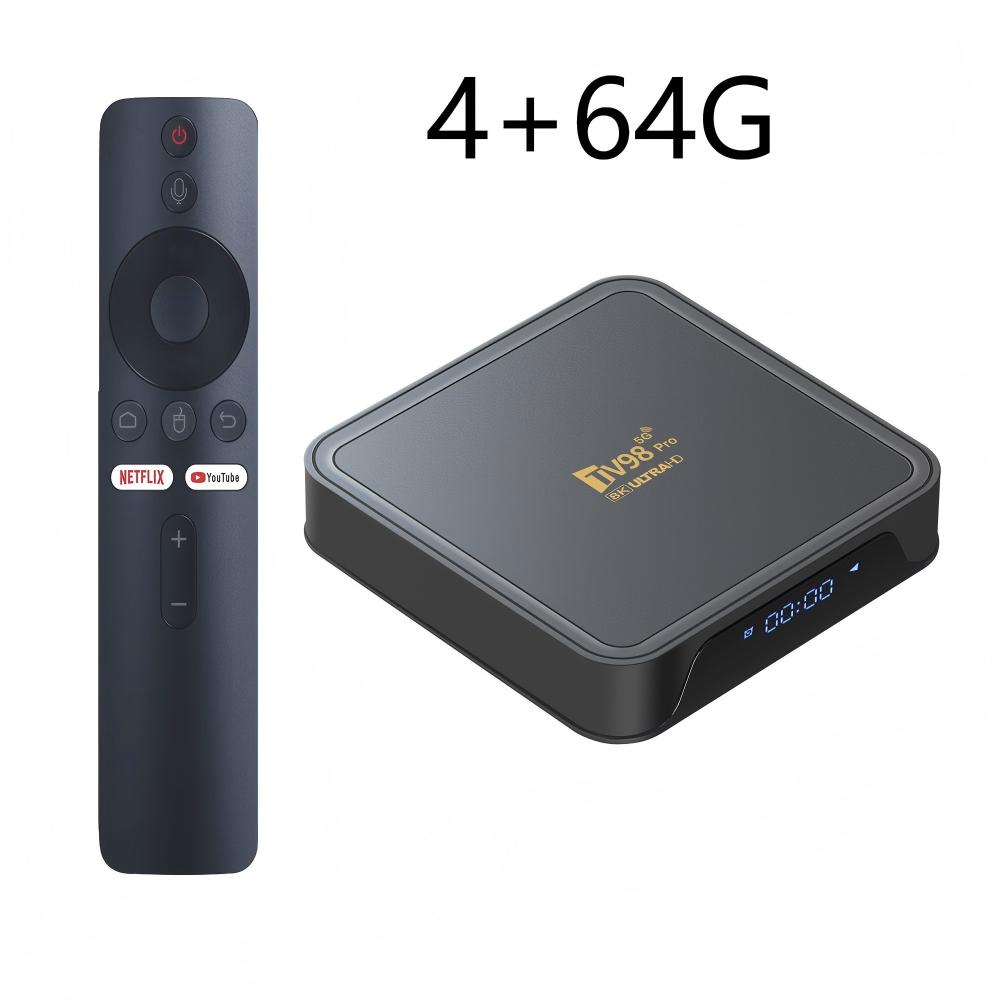 TV98 Pro TV Box Android 14 Suporte HD 8K4K Vídeo 5G Dual Wifi BT5.2 Reprodutor de controle remoto por voz Allwinner H313 Smart TV Box iptv: Laranja / Plugue AU