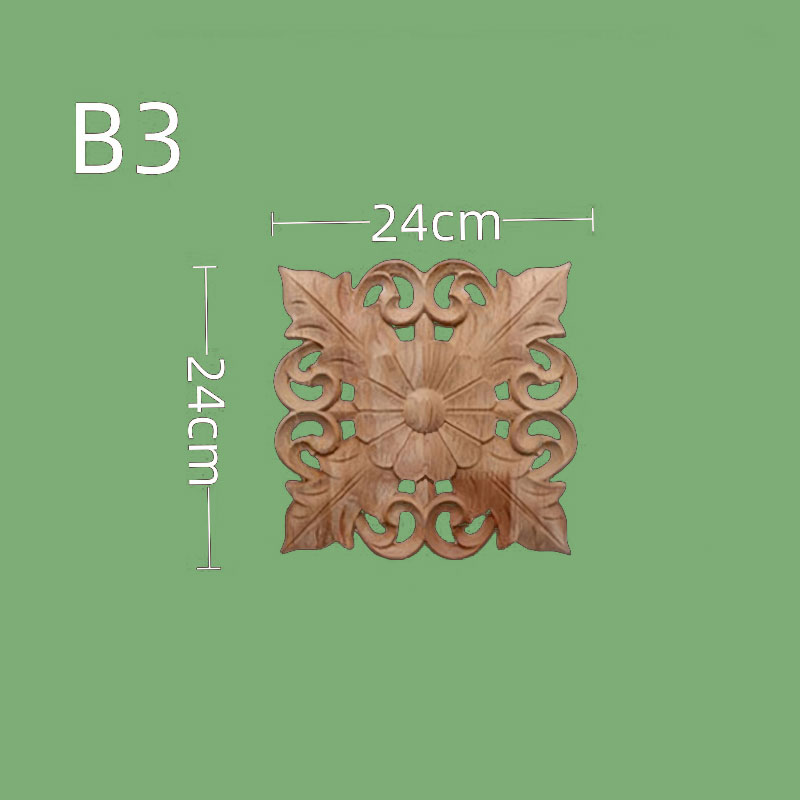 Accessori per mobili intagliati in legno in stile europeo - Sculture cave quadrate in legno massello per porte dell'armadio, cucina e decorazioni per la casa: Grigio scuro