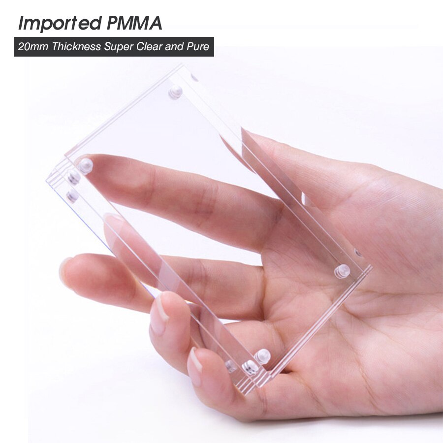 100*70mm Magnetic Acrylic Block Label Frame Desk Sign Holder Photo Frame Stand Desk Paper Card Picture Price Tag Display: Default Title