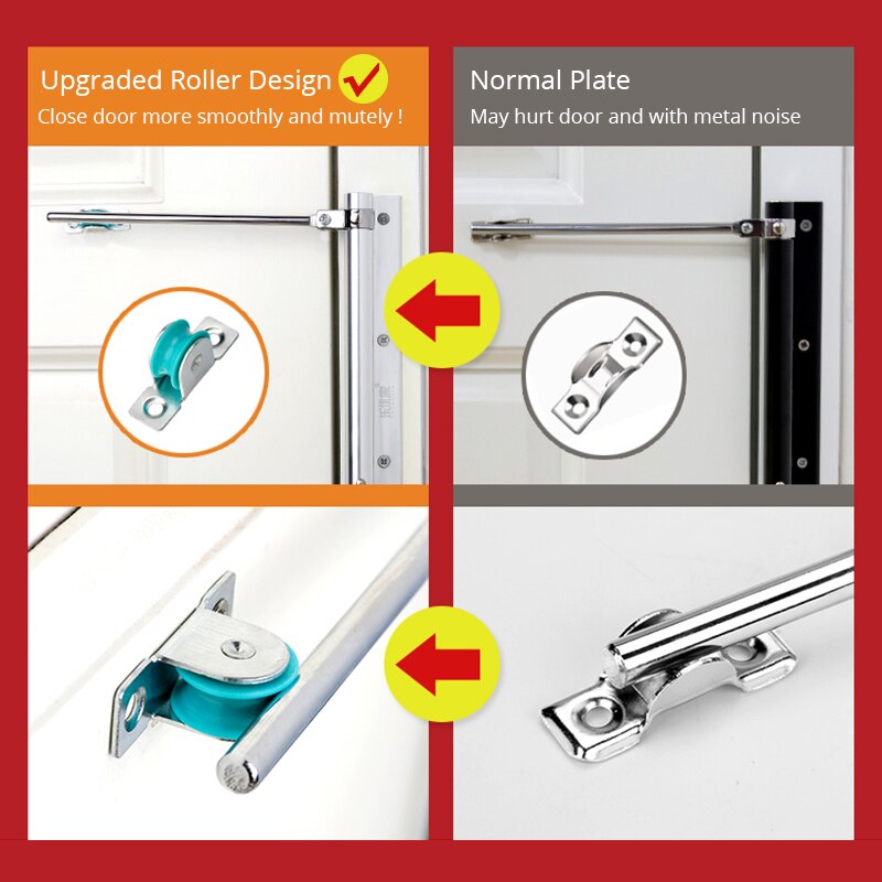 KAK 50KG Adjustable Door Closer Aluminum Alloy Automatic Door Spring Closer Soft Close Fire-proof Door Heavy Duty Door Hardware