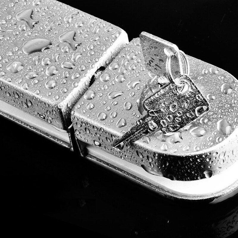 Roestvrij Staal Glazen Deur Lock Anti-Diefstal Veiligheidsslot Met Frameloze Push Schuifpoort Slot Geborsteld Met 2 Sleutels dubbele Schommel