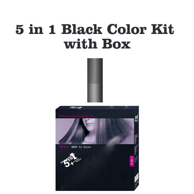 Föhn Elektrische Kam Haar Krultang Stijltang Borstel 5 In 1 Elektrische Lucht Kam Haar Styling Tool Kapper Salon Blow droger: au plug / Black with box