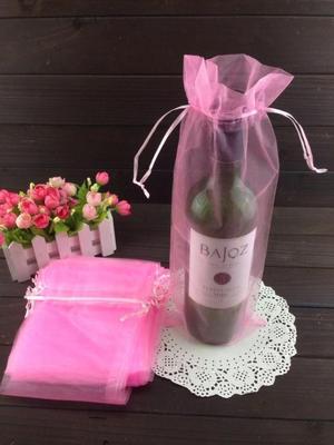 50 Stuks 15X37Cm Goud Koord Organza Wijn Zak Voor Wedding Party Xmas Champagne Fles Houder Zakjes: 07