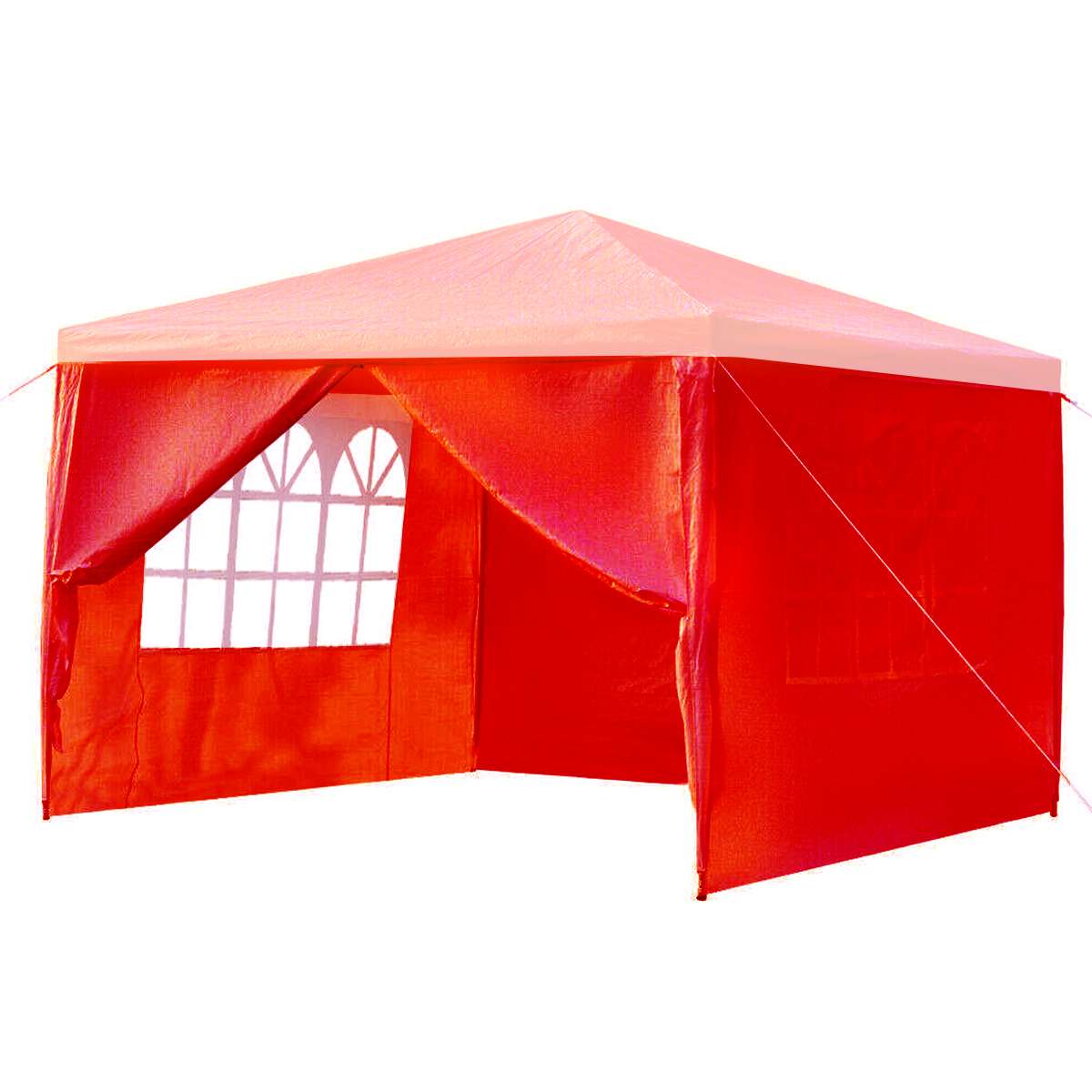 Oxford Cloth Party Tent Wall Sides Waterproof Garden Patio Outdoor Canopy 3x3m Sun Wall Sunshade Shelter Tarp Sidewall Sunshade: Red