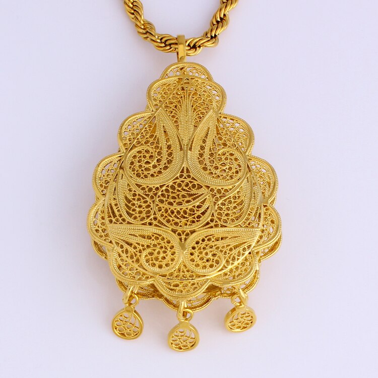 Adixyn couleur or/laiton dubai anniversaire/bijoux de mariage collier africain/boucles d'oreilles/pendentif ensemble de bijoux N08087